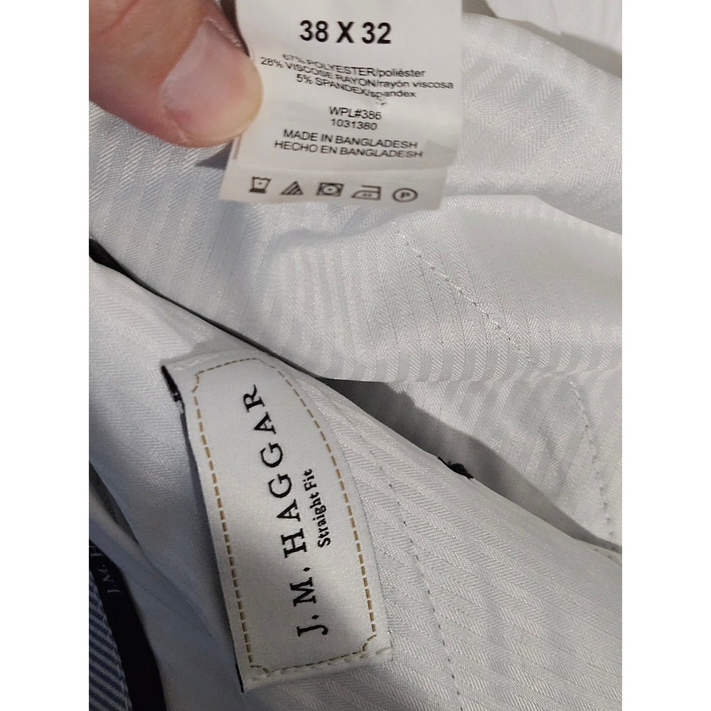 Haggar Premium Dress Pants Mens 38x32 Gray Straight Fit Lot Of 2 - Picture 8 of 10